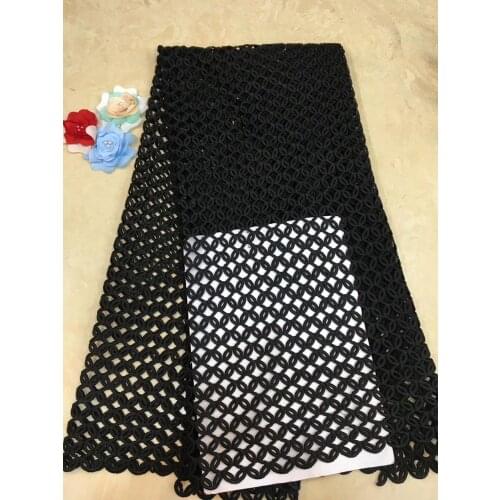 2019 5yards/lot cxc003 black circle pattern net cord guipure fabric for sawing bridal wedding dress
