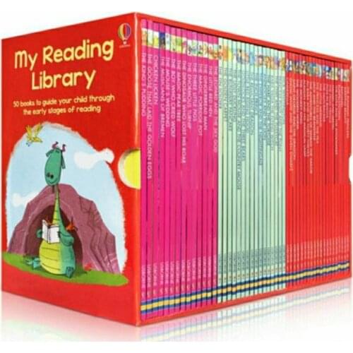 50 books/set Usborne My second Reading Library English Picture story Books kids words learning guide child read in early stages