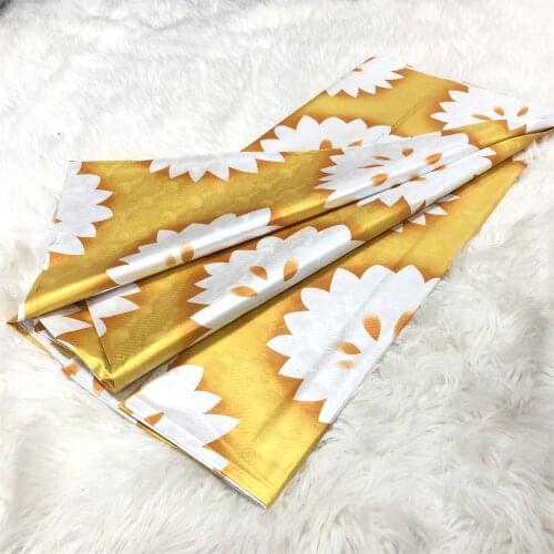 African Golden Bazin Riche Fabric 4yards/lot High Quality Shinny Guinea Brocade Lace Fabric for Wedding Printed Jaquard Bazin