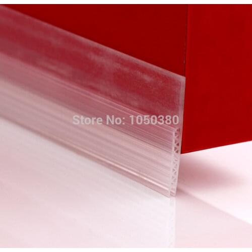 Acoustic Draft Stopper Door Bottom Seals Self-adhesive Silicone Threshold Seals 45 x 1200mm Transparent