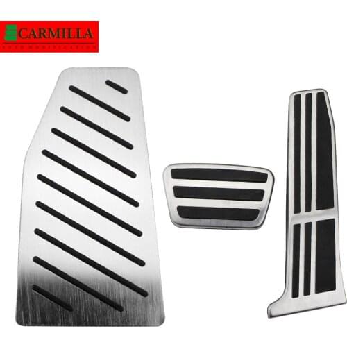 Carmilla Stainless Steel AT Car Pedals for Toyota RAV4 Rav 4 2019 2020 2021 LHD Gas Brake Dead Rest Pedal Protection Cover