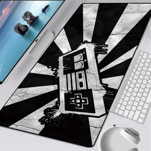 Large Black White Mouse Pad Simple XXL Rubber Computer Gamer Gaming Mousepad Big Lock Edge Keyboard Pad Rubber Laptop Desk Mats