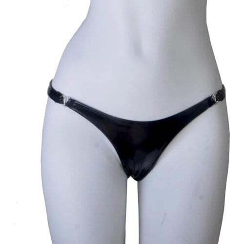 Black/Red Faux Leather Panties Large Size Porn Sexy Underwear Womens Latex Shiny Mini Thongs G Strings Pole Dance Sex Panties