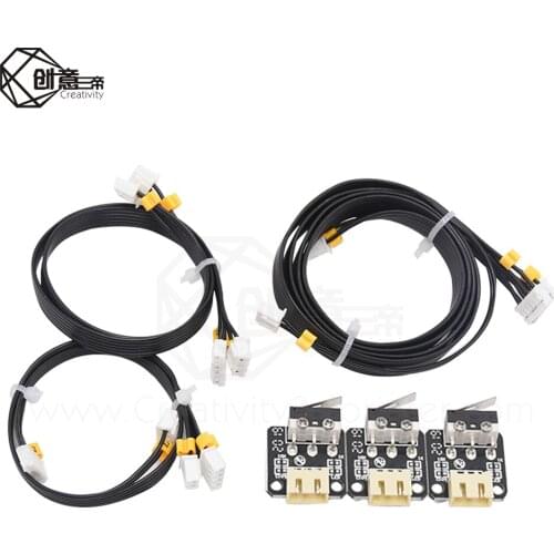 Creativity 3PC/lot 3D Printer Part Accessories Limit Switch with wire Mechanical Switch Module Endstops Switch for RepRap Ender3