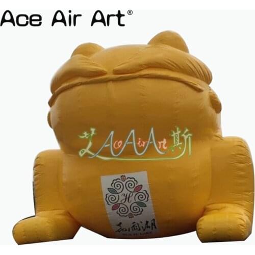 Giant golden inflatable toad mascot animal outdoor model replica with blower for advertising/festival party/event decoration