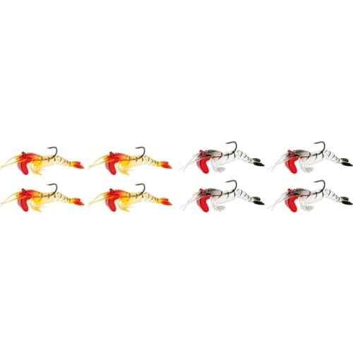 Fake Fishing Bait Sea Fishing Lure Bait Bionic Soft Bait with Hook 7cm/12.5G Simulation Shrimp-Shaped Bait
