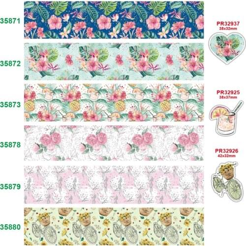 Printed grosgrain flower ribbon 35871
