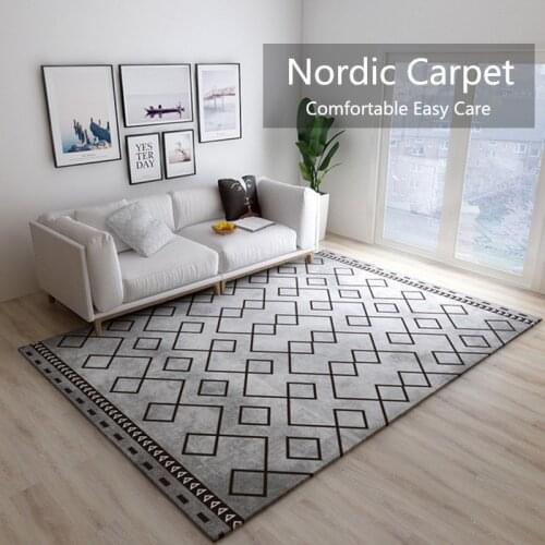 Nordic Carpet for Home Living Room CoffeeTable Sofa Floor Rug Simple Modern Geometry Style Anti-slip Abstract Striped Large Rugs