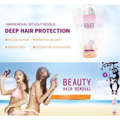 Painless Hair Removal Cream Spray Away Depilatory Bubble Wax Body Bikini Legs Foam in Spray Bottle Hair Remover