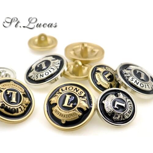 Hot sale new fashion decorative DIY buttons high quality Lions gold silver sewing buttons for men shirt suit overcot accessories