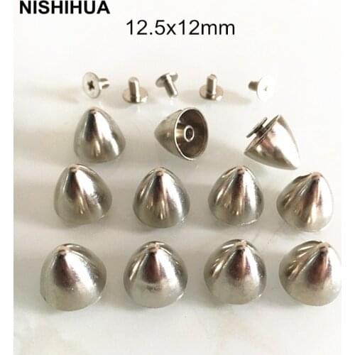 Free Shipping -30 set /5 set Squatty Bullet Metal Rivet Studs With Screw Base,12.5*12mm Punk DIY Spikes,Silver,DIY Leathercraft