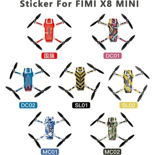 PVC Sticker for Fimi X8 Mini Camera Drone Body Battery Number Camouflage Colorful Skin For Fimi X8 SE Mini Drone Accessories