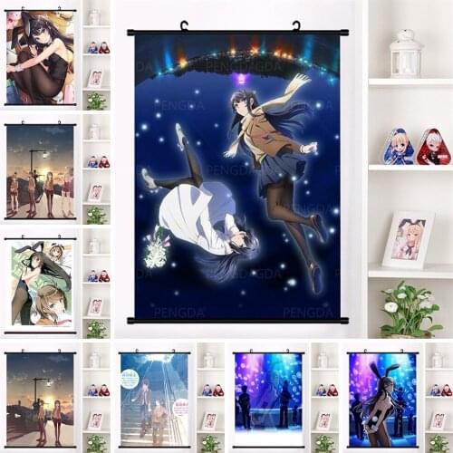 Wall Art Japanese Picture Anime Girl Painting Cartoon Character Poster HD Prints Home Decor Room Plastic Scrolls Hanging Canvas