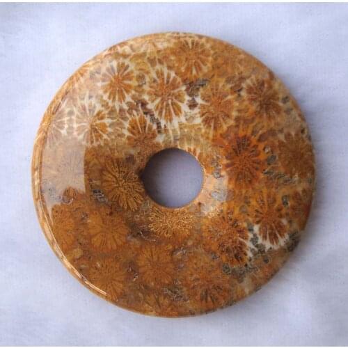 Natural Coral Stone Coin/Round 50*7mm Pendants Women Man Jewelry Accessories Weddings Parties Valentines Birthday Gift