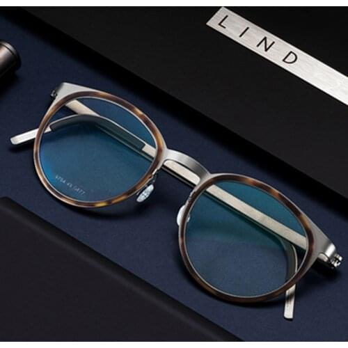 Denmark Brand Lightweight Glasse Frame Men Women Vintage Prescription Eyeglasses Frame with Round Acetate Myopia Optical Eyewear