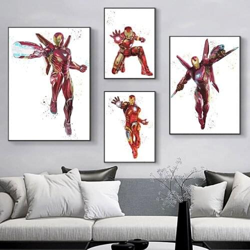 Avengers Posters Superhero Character Iron Man Mark 85 Battle Armor Print Canvas Painting Wall Art Pictures for Living Room Decor