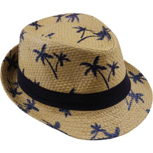 LNPBD 2017 hot sale Summer straw Sun hat kids Beach Sun hat Trilby panama Hat handwork for boy girl Children 4 colour