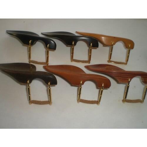 1 PC Violin Chin Rest 4/4 with Gold Color Clamp with Soft Wood Attached Ebony Rose Wood Boxwood Jujube Wood Wenge Wood
