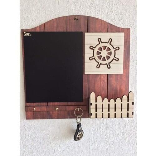 Practical Decor Rudder Black Wooden Keychain