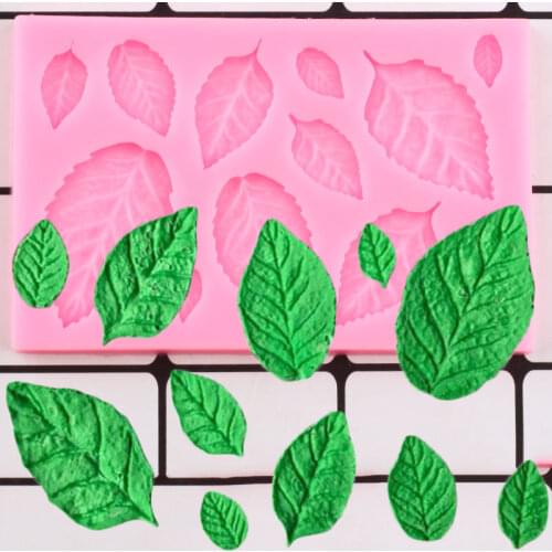 Leaf Shape Silicone Mold Rose Leaves Cupcake Topper Fondant Cake Decorating Tools Candy Polymer Clay Chocolate Gumpaste Moulds