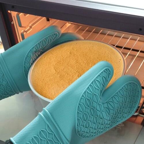 Heat Insulation Gloves Microwave Oven Gloves Thickened Cotton Silicone Baking Kitchen Gloves High Temperture Gloves For Kitchen