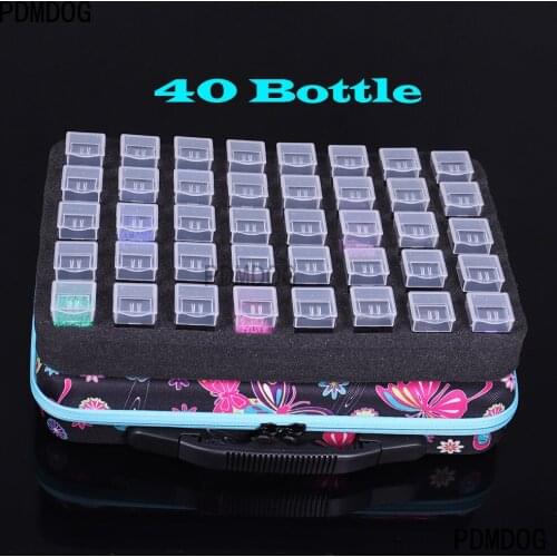 Brand new hot sale diamond painting 40 bottles storage bag complete, tool box, suitcase, zipper lock bag, mosaic accessories