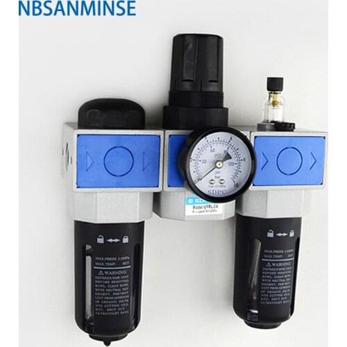 UFRL 1/4 3/8 1/2 3/4 1 inch Air Filter Regulator Lubricator Air Preparation Units Pneumatic Auto Drain Piston Desgin NBSANMINSE