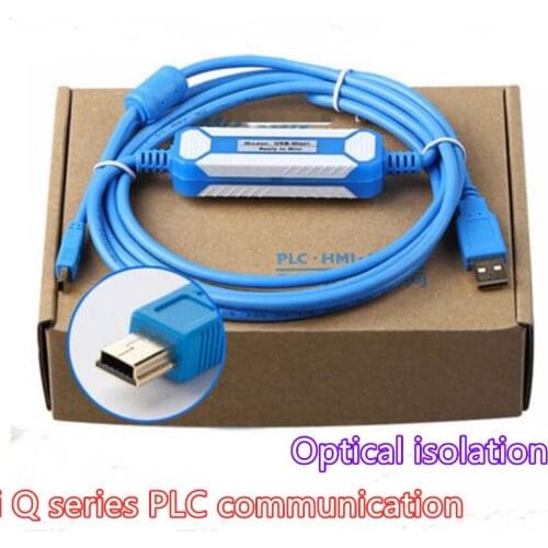 Suitable for Mitsubishi Q06UDEH / Q03UDE / FX3GA series PLC programming cable USB-mini