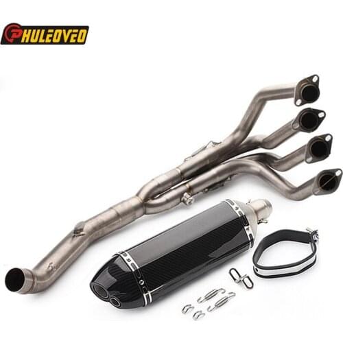 Z800 Motorcycle Exhaust Muffler Full System Front Link Pipe Carbon Motorbike Muffler Exhaust Escape Header Tube for Z800 Exhaust
