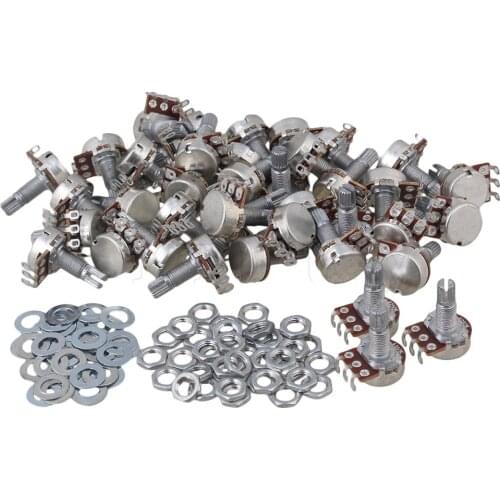 Yibuy Guitar Potentiometer A250k 16mm Base Dia 18mm Shaft Pack of 100
