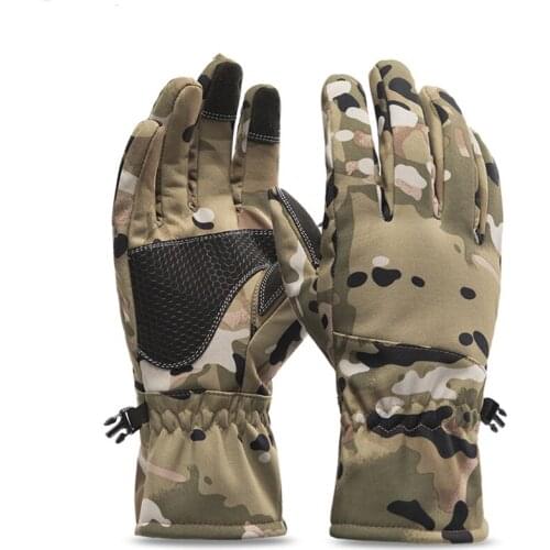 Winter camouflage hunting warm non-slip fishing gloves waterproof touch screen ski camping gloves