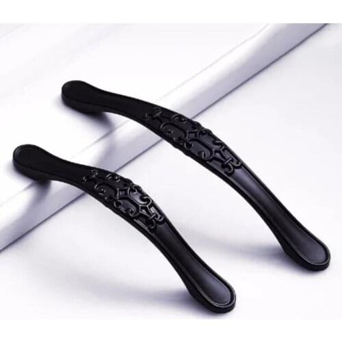 1pcs European Style Wardrobe Cabinet Handle Zinc Alloy Plating Black Silver Cabinet Door Knob Furniture Handles