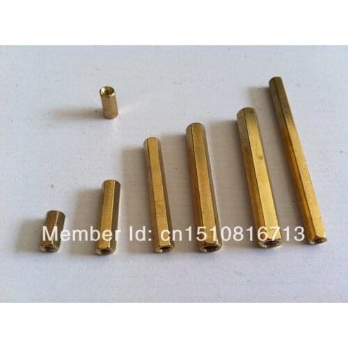 10pcs M4 x 15mm Brass Hexagonal Threaded Double Pass Spacers Hexagon Copper Post