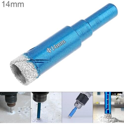 14mm Perforated Drill Electric Drill Hole Drill Bit Granite Marble Dry Hole Puncher Built-in Cooling Wax for Masonry Drilling