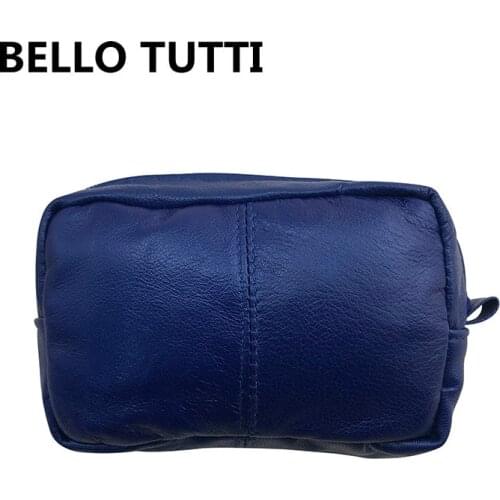 BELLO TUTTI 2021 Original New Women Key Wallet Genuine Leather Sheepskin Card&ID Holder Fashion Mini Coin Purse Zipper Money Bag