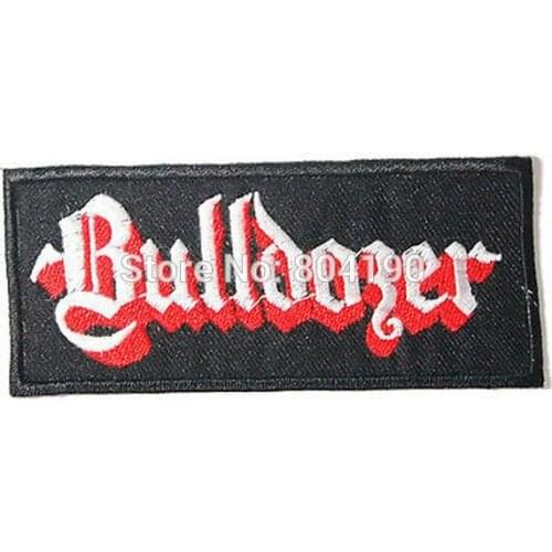 4.2" BULLDOZER Music Rock Post Hardcore Band LOGO Embroidered IRON ON Patch Applique Cap Hat Heavy Metal