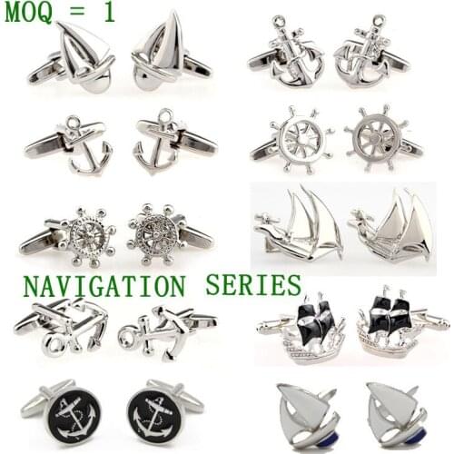 Promotion Free Shipping Best 2015 Selling Navigation Design cufflinks Anchor Sailing Cuff for men shirt