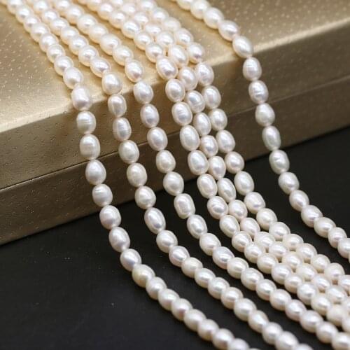Natural Freshwater Pearl Rice-Shaped Loose Beads 6-7 MM For Jewelry Making DIY Necklace Bracelet Earrings Accessory