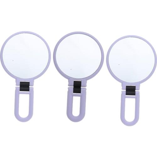Double Sided Magnification Hand Held Makeup Mirror with Stand, Women Travel