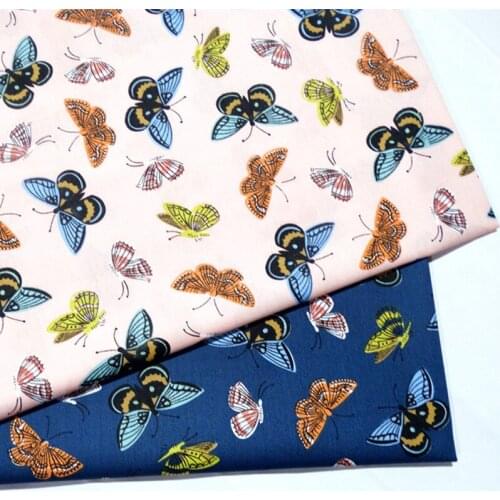 Retro Buttterfly Cotton Fabric Cotton Quilting Fabric For DIY Sewing Bed Sheet Dress making cotton fabric