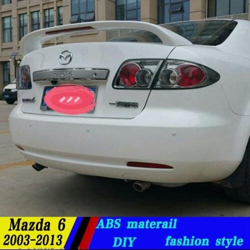 Use for mazda 6 spoiler 2003-2013 mazda 6 spoiler with light High Quality ABS Material Car Rear Wing Primer Color for mazda 6