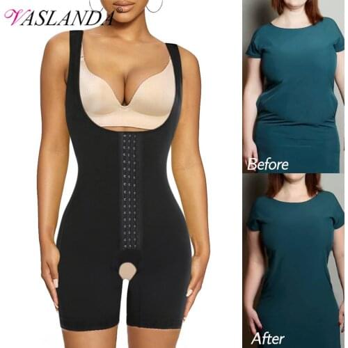Women Shapewear Tummy Control Bodysuit Fajas Colombianas Full Body Shaper Slimming Underwear Mid Thigh Slimmer Waist Cincher