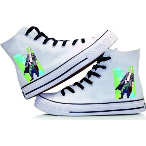 Unisex Anime Tokyo Revengers Manjiro Sano Student White Casual Shoes plimsolls Canvas Flats Bottom Sneakers