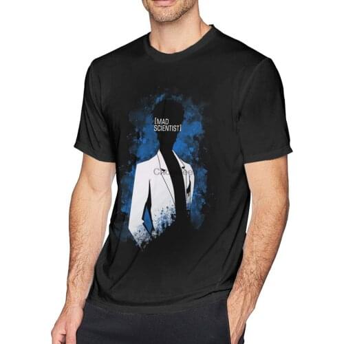 LMHBLTOP Mens Steins Gate Mad Scientist Short Sleeve T-Shirt