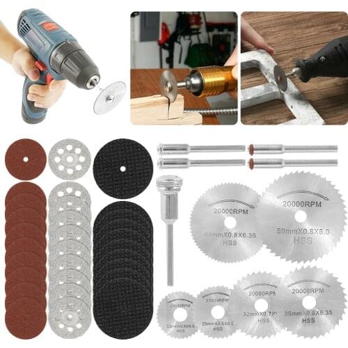 41pcs HSS Mini Circular Saw Blade Set Resin Cut-Off Wheels Disc Diamond Cutting Blade Metal Cutter Power Tool for Dremel Drill
