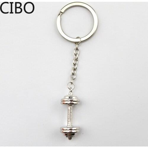 2019 New DUMBBELL BARBELL WEIGHT Charm Chain Keychain *Fitness Weightlifting Gym CROSSFIT