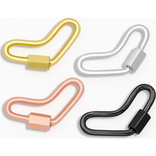OCESRIO Multiple Colour DIY Small Smile Clasps Pendant Carabiner Polished Glossy Screw Clasps Decoration Making Supplies cspa054