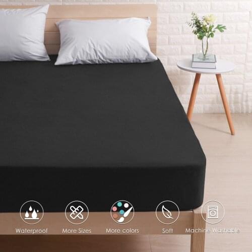 Solid Color Waterproof Mattress Cover Breathable Simple Mattress Sheet Protector For Bed Wetting Home Decorative 7 Color