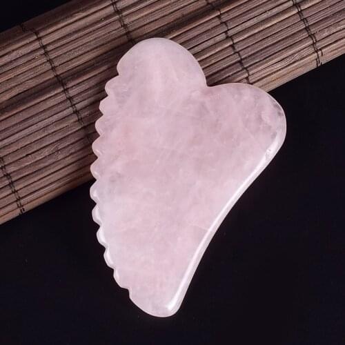 Original Rose Quartz Heart Scraping Comb Gua Sha Tool Face Care Massager Wrinkles Anti Aging Massage Tools Beautiful Skin Detox