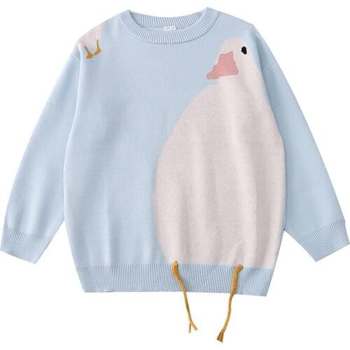 Autumn And Winter New Womens Jacquard Sweater Preppy Style O-neck Pullover Sweater Autumn Top